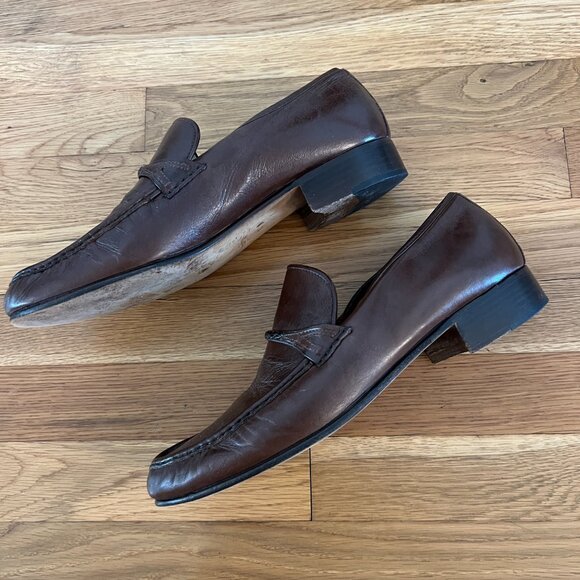 Bally Dark Brown Leather Loafers MADE IN ITALY "Horri II" - Men's 10 - Picture 4 of 10